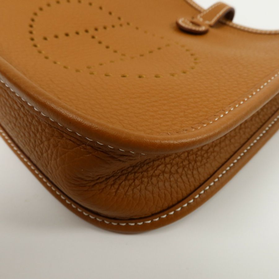 HERMES Clemence皮革Evelyne TPM肩背袋Gold-12