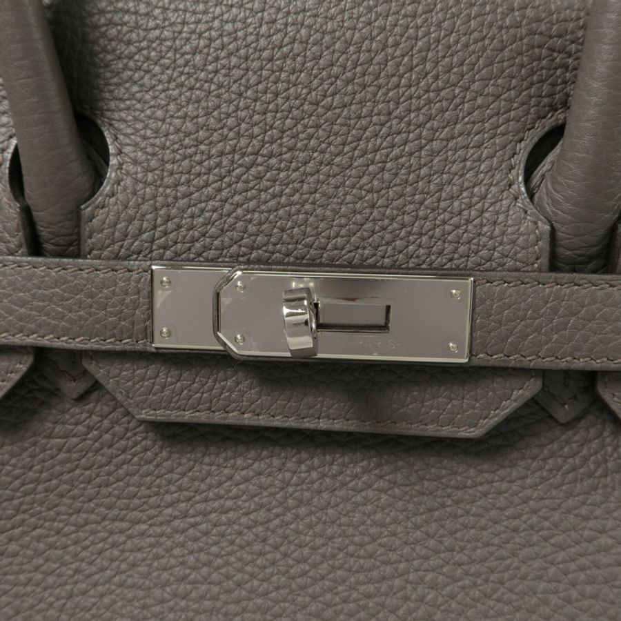 HERMES Togo皮革Birkin 30手挽袋Etain-7