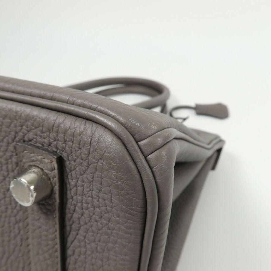 HERMES Togo皮革Birkin 30手挽袋Etain-12