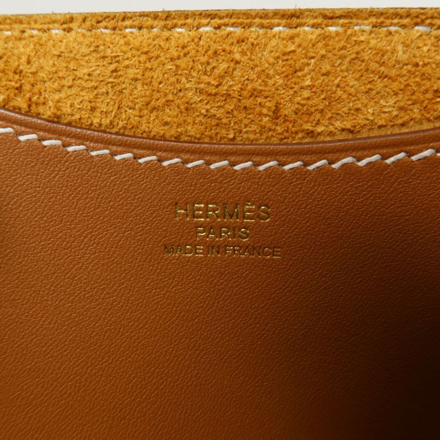 HERMES Clemence皮革In The Loop 18手挽袋Gold-5