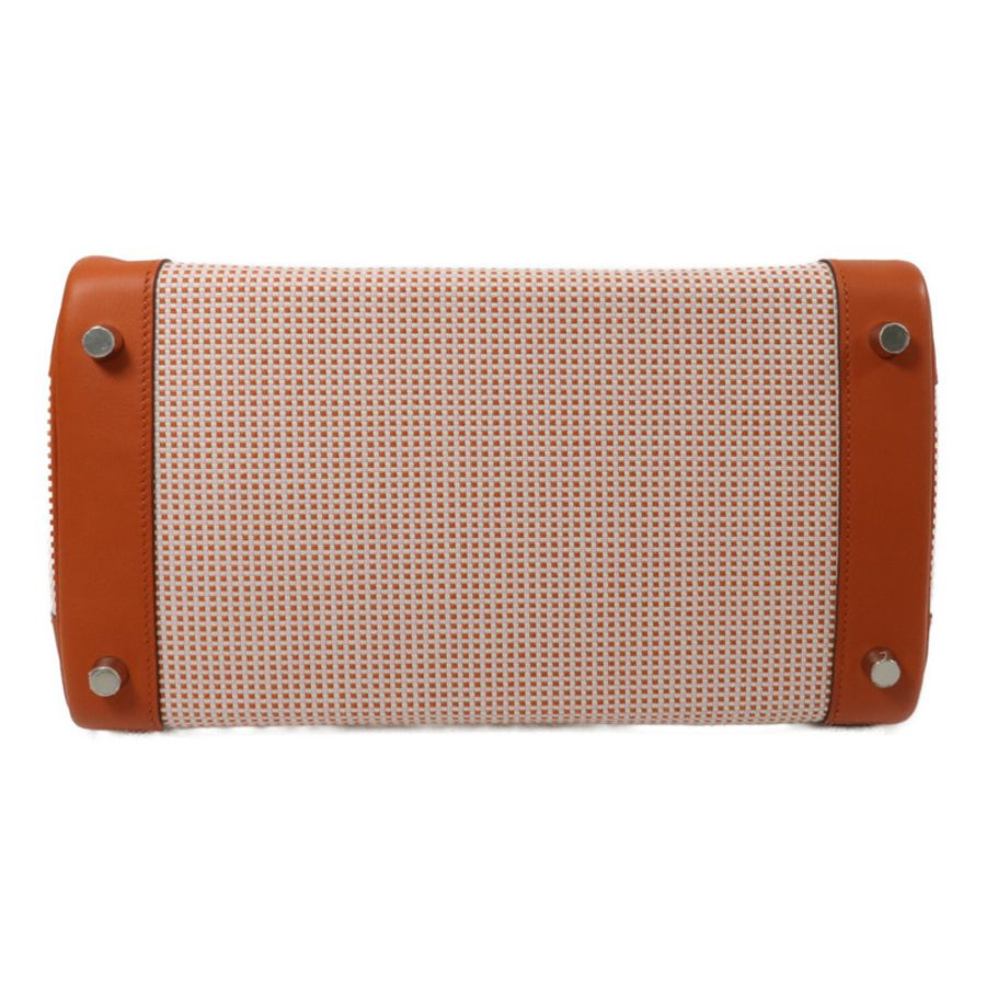 HERMES Toile Quadrille帆布Birkin 30手挽袋Terre Battue-3