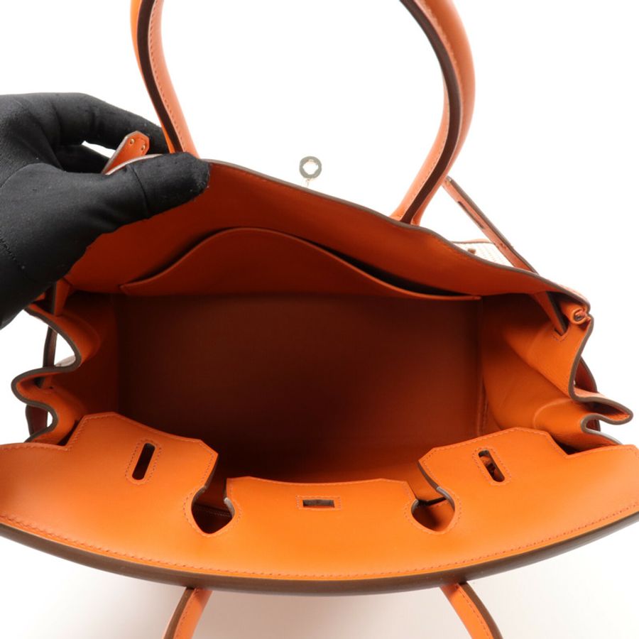 HERMES Toile Quadrille帆布Birkin 30手挽袋Terre Battue-4