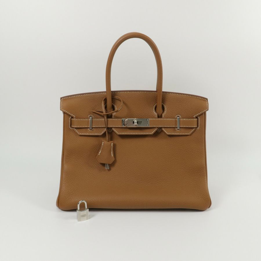 HERMES Togo皮革Birkin 30手挽袋Gold-10