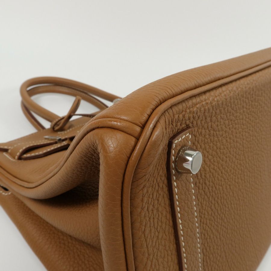 HERMES Togo皮革Birkin 30手挽袋Gold-11