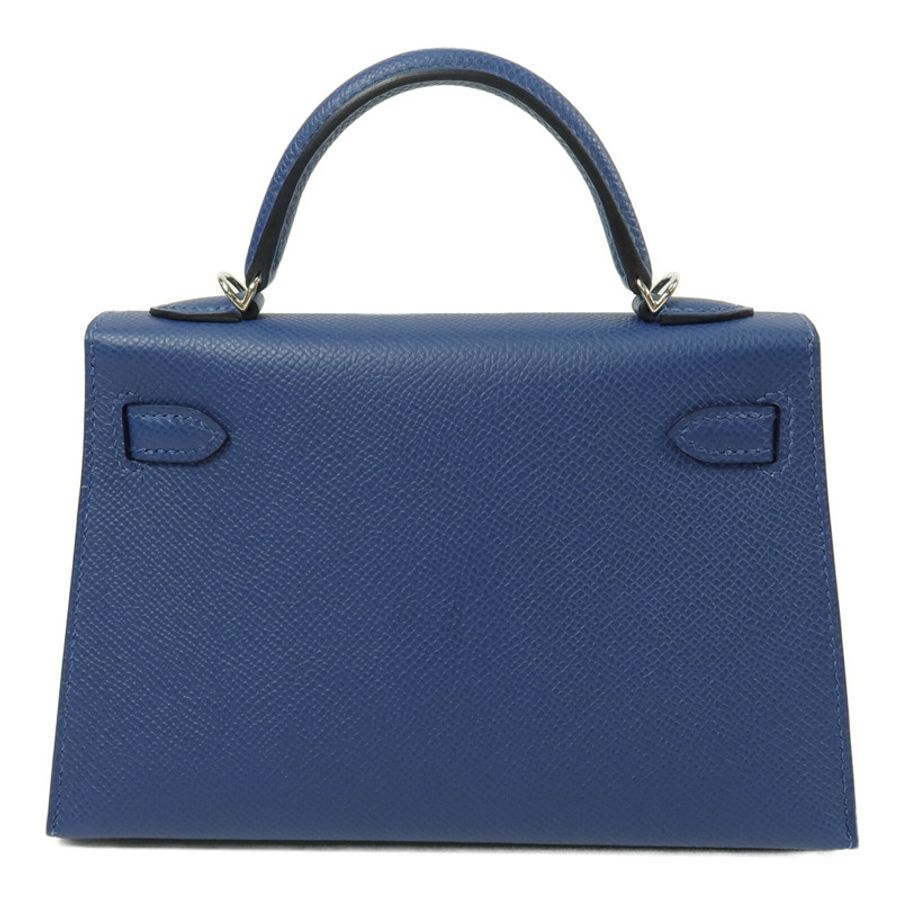 HERMES Epsom皮革Mini Kelly II手挽肩背兩用袋Bleu Tie-2
