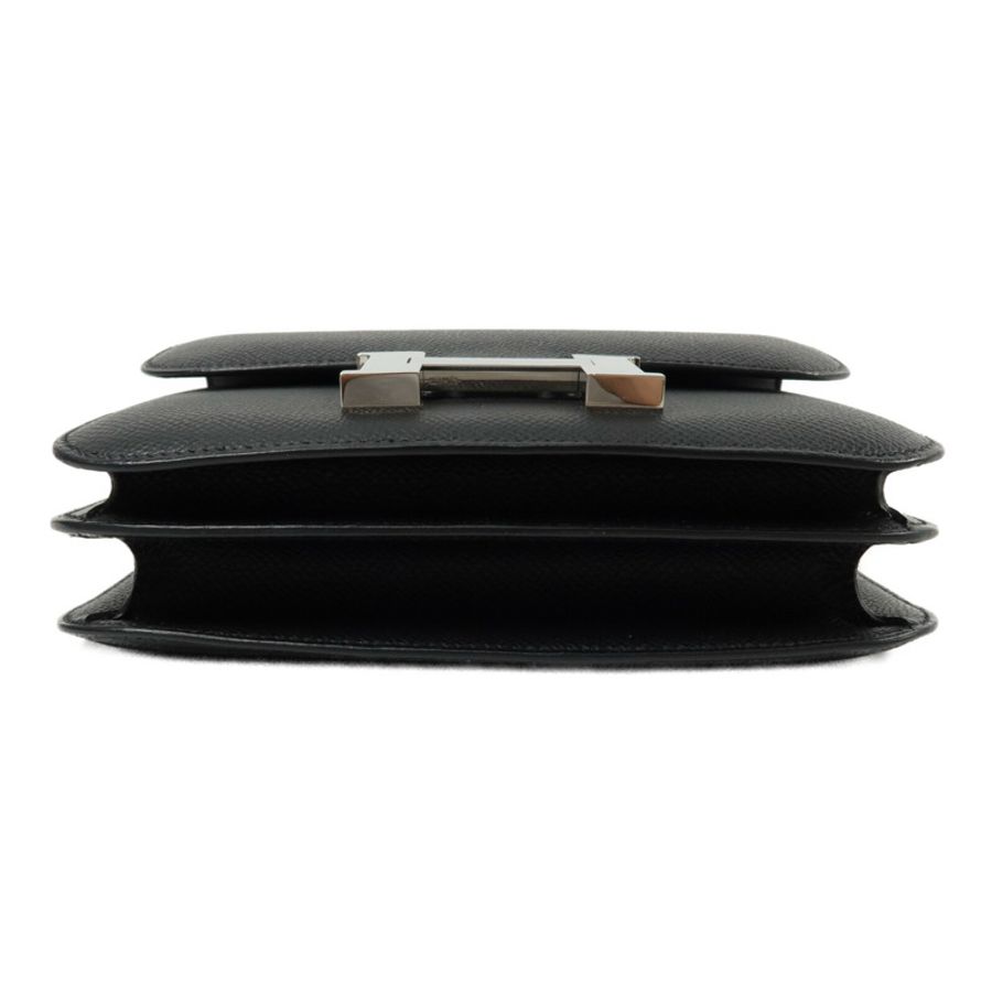 HERMES Epspm皮革Constance Mini肩背袋Noir-3