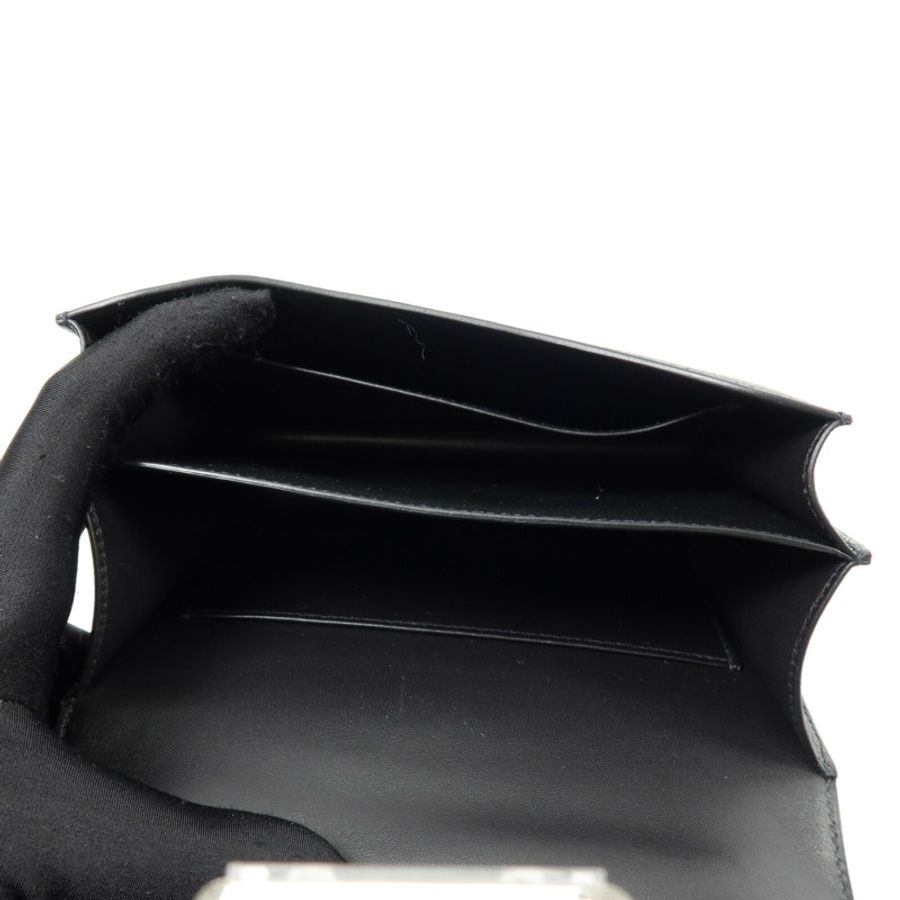 HERMES Epspm皮革Constance Mini肩背袋Noir-4