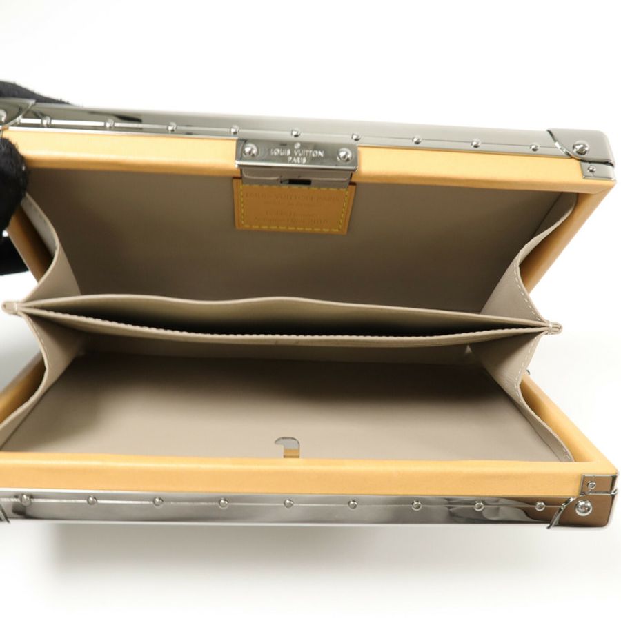 LOUIS VUITTON Monogram Titanium Trunk Wallet Slim肩背袋-4
