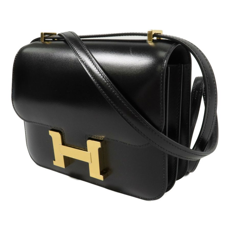 HERMES Box皮革Constance Mini肩背袋Noir-1