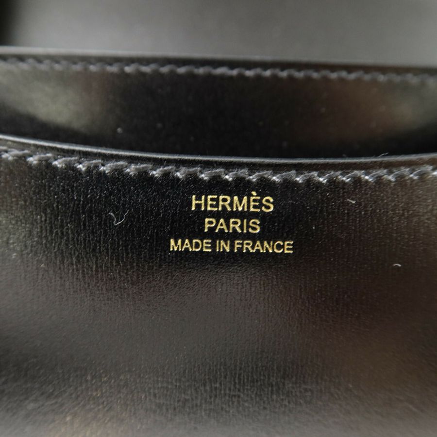 HERMES Box皮革Constance Mini肩背袋Noir-5