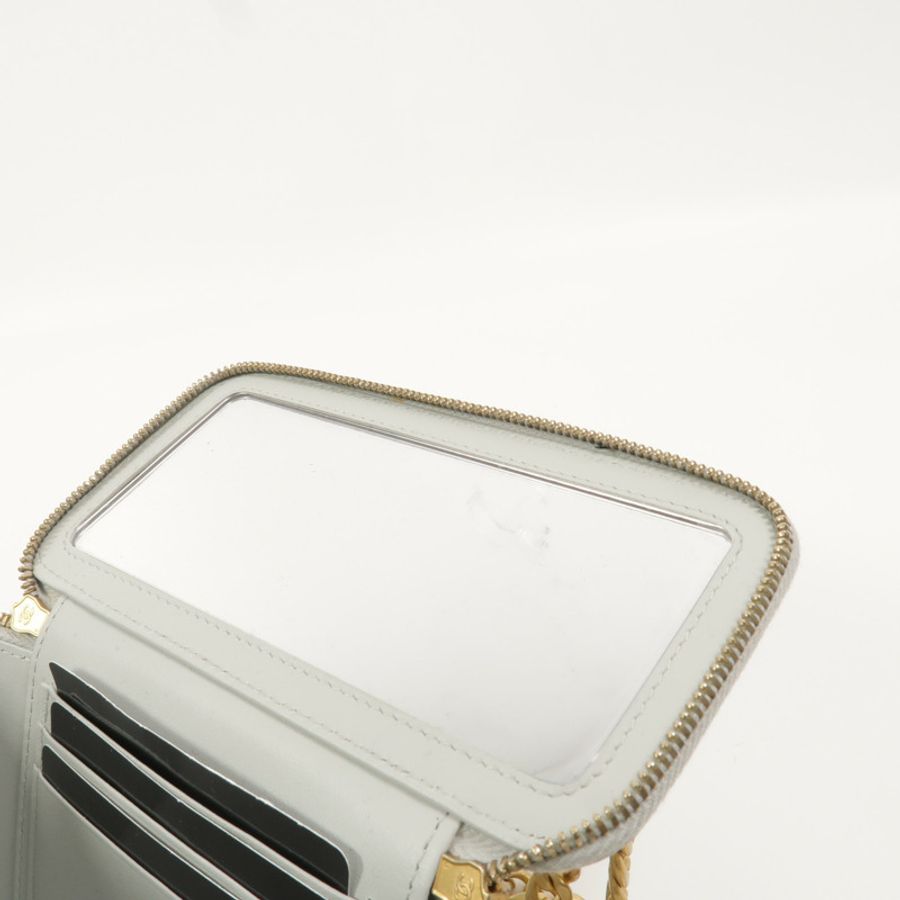 CHANEL 羊皮皮革Camellia Chain Vanity Case鏈帶肩背袋-10