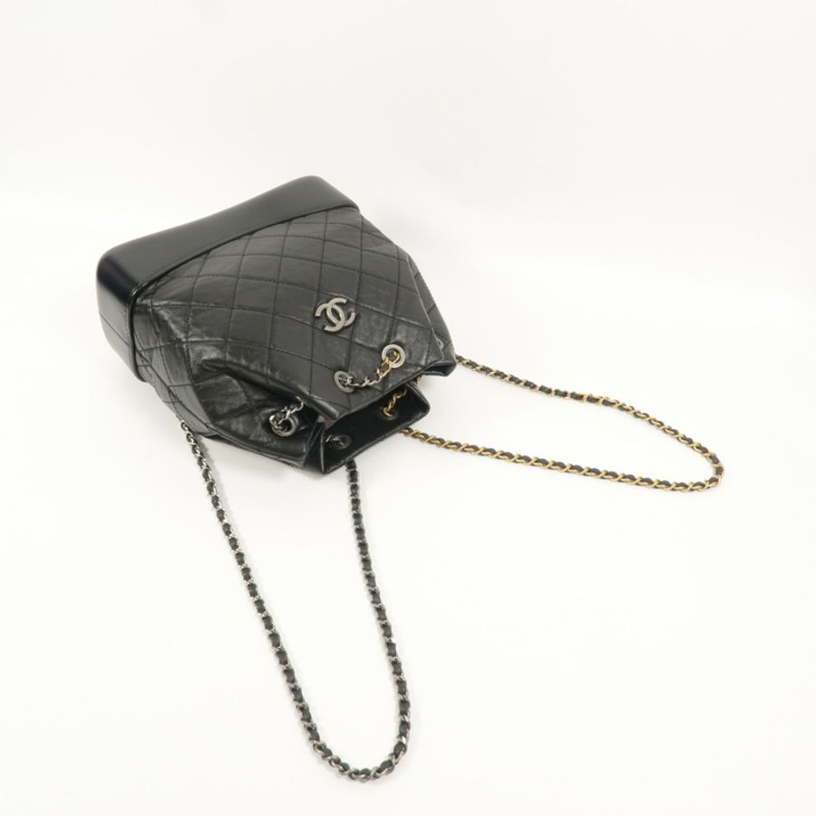 CHANEL 牛皮皮革Gabrielle BackPack鏈帶背包-7