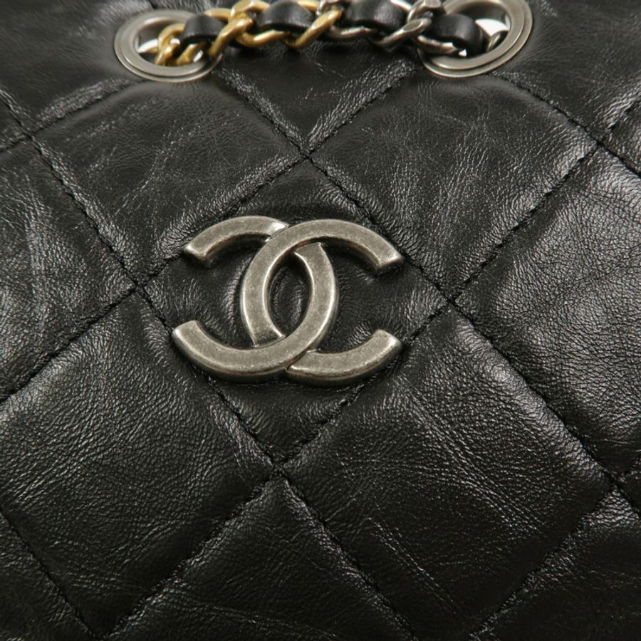CHANEL 牛皮皮革Gabrielle BackPack鏈帶背包-8