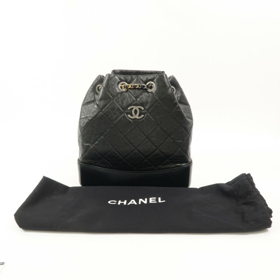 CHANEL 牛皮皮革Gabrielle BackPack鏈帶背包-9