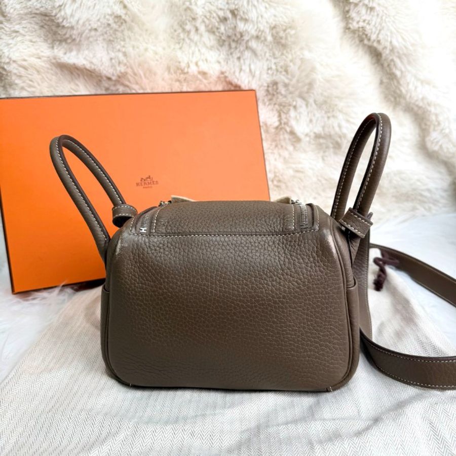 Hermès Mini Lindy I 一代 U Stamp大象灰銀扣-1