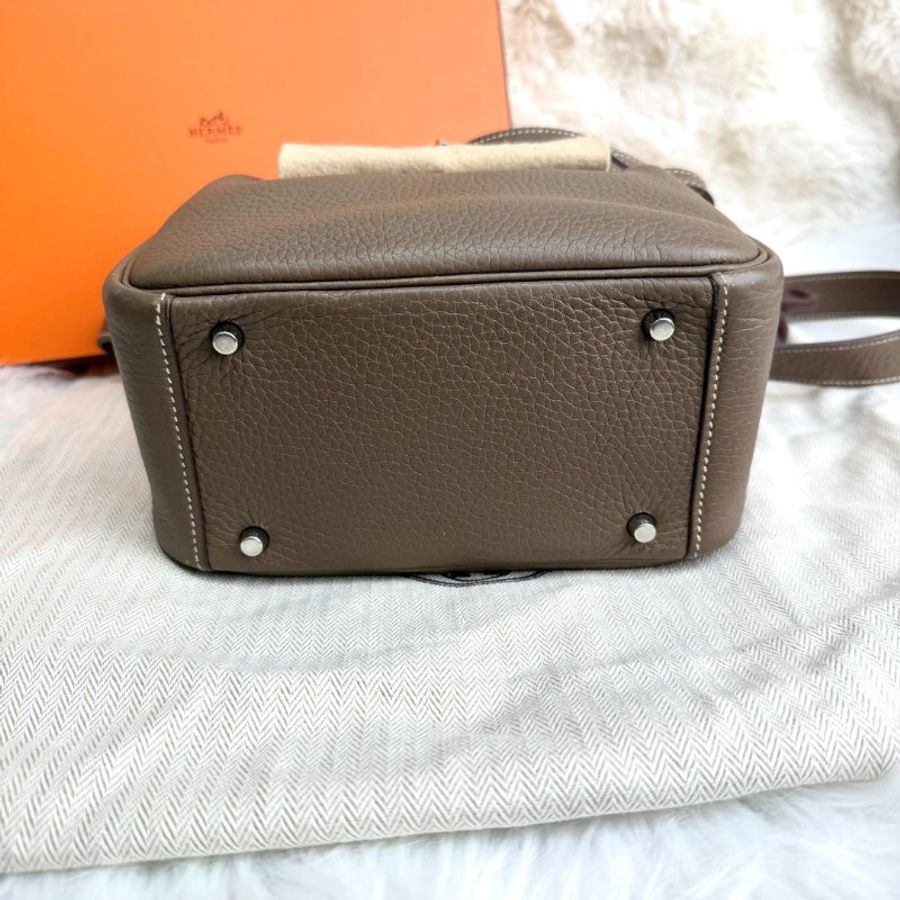 Hermès Mini Lindy I 一代 U Stamp大象灰銀扣-4