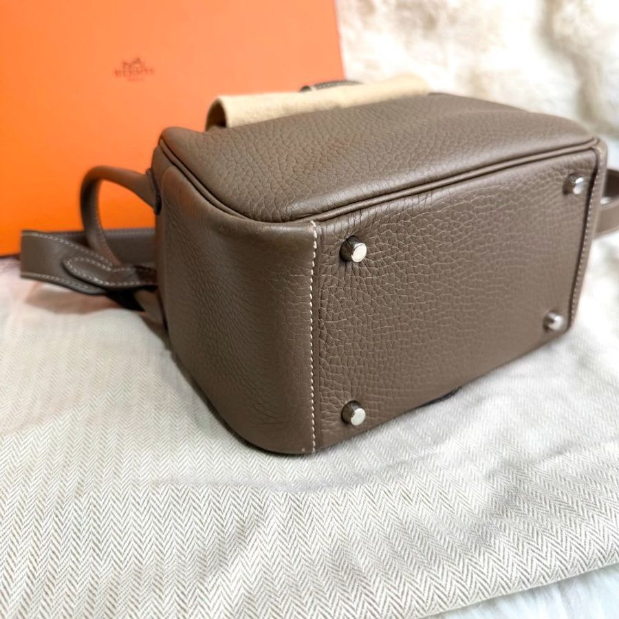 Hermès Mini Lindy I 一代 U Stamp大象灰銀扣-5