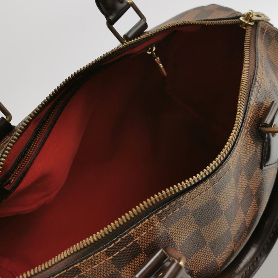 Louis Vuitton路易威登 Speedy 30 肩带款 棋盤格 手提包-8