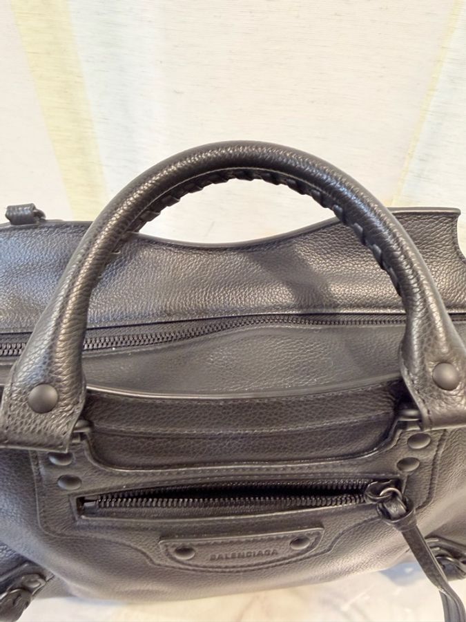 Balenciaga 黑牛皮neo classic city手提斜背機車包-4