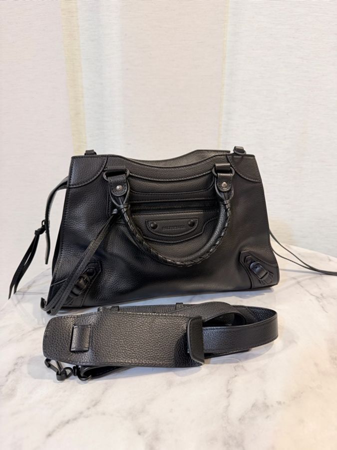 Balenciaga 黑牛皮neo classic city手提斜背機車包-8
