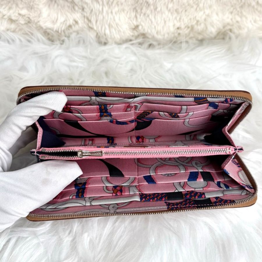 Hermès Silk''In Classique 金棕色 Epsom 中號 印花-3