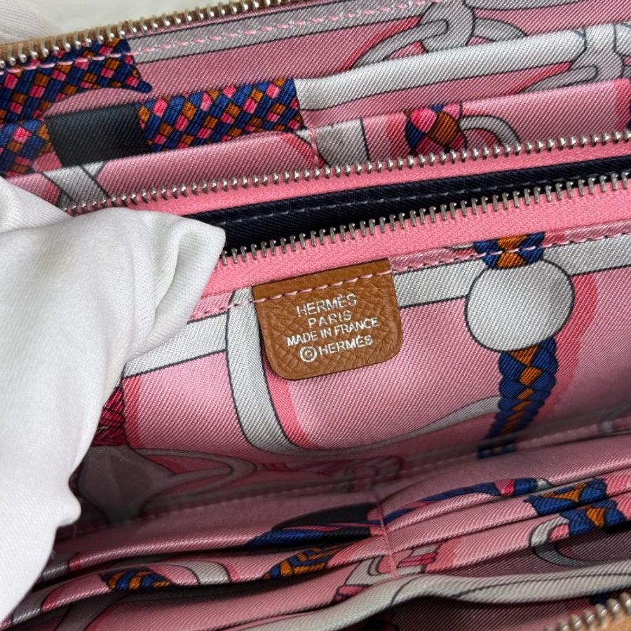 Hermès Silk''In Classique 金棕色 Epsom 中號 印花-4