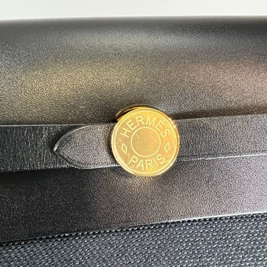 HERMES K刻 黑金HERBAG MINI肩背包-9