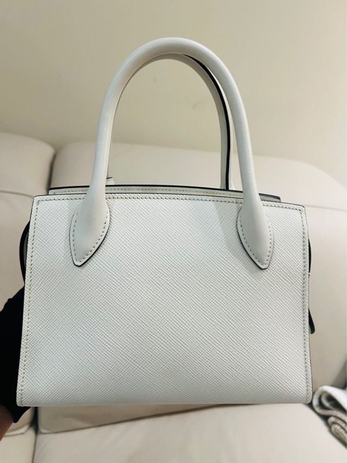 Prada 普拉達 Galleria Saffiano白色手提肩背包/殺手包/小號/99閒置新美品-2