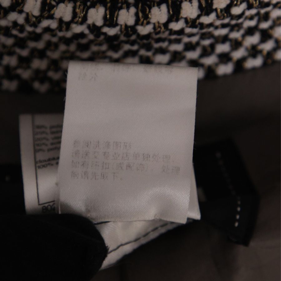 Chanel 12年孟买系列黑白格纹粗花呢琉璃扣立领上衣外套-12