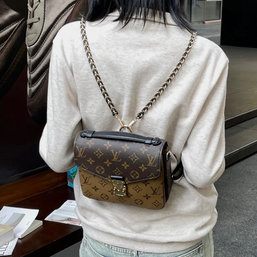 路易威登六種背法後背包LV經典雙色老花Monogram Pochette Métis雙肩包後背包M11941-1