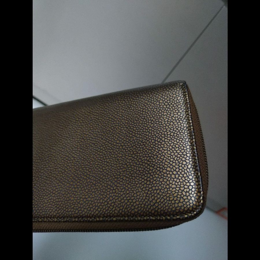 Chanel 古銅金牛皮拉鍊長夾-5