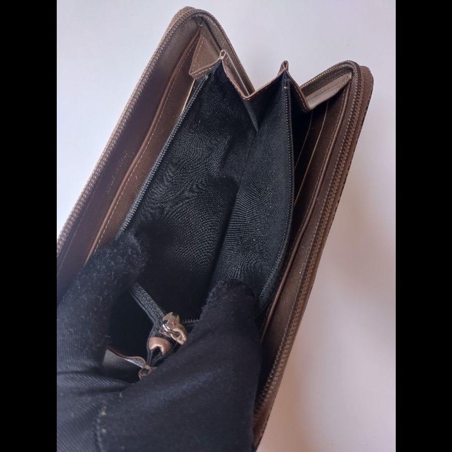 Chanel 古銅金牛皮拉鍊長夾-15
