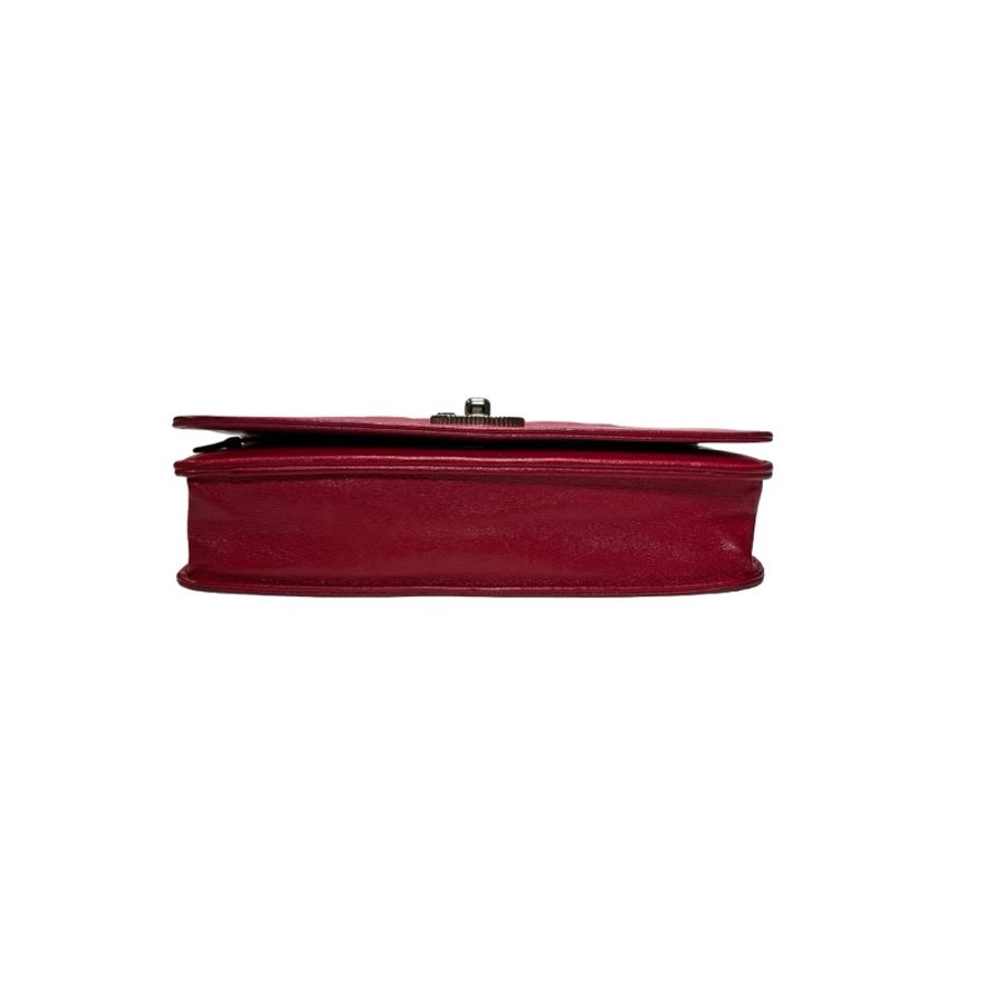 Used CHANEL Quilted Leather Wallet On Chain (WOC) Wallet on chain Red PHW-4