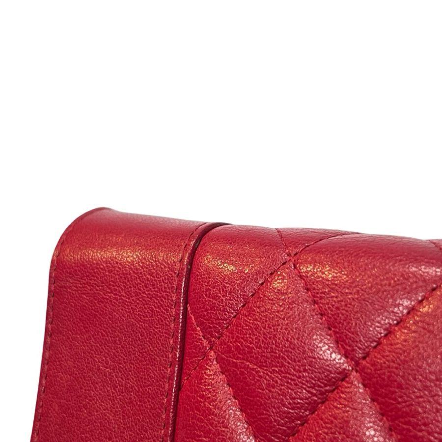 Used CHANEL Quilted Leather Wallet On Chain (WOC) Wallet on chain Red PHW-16