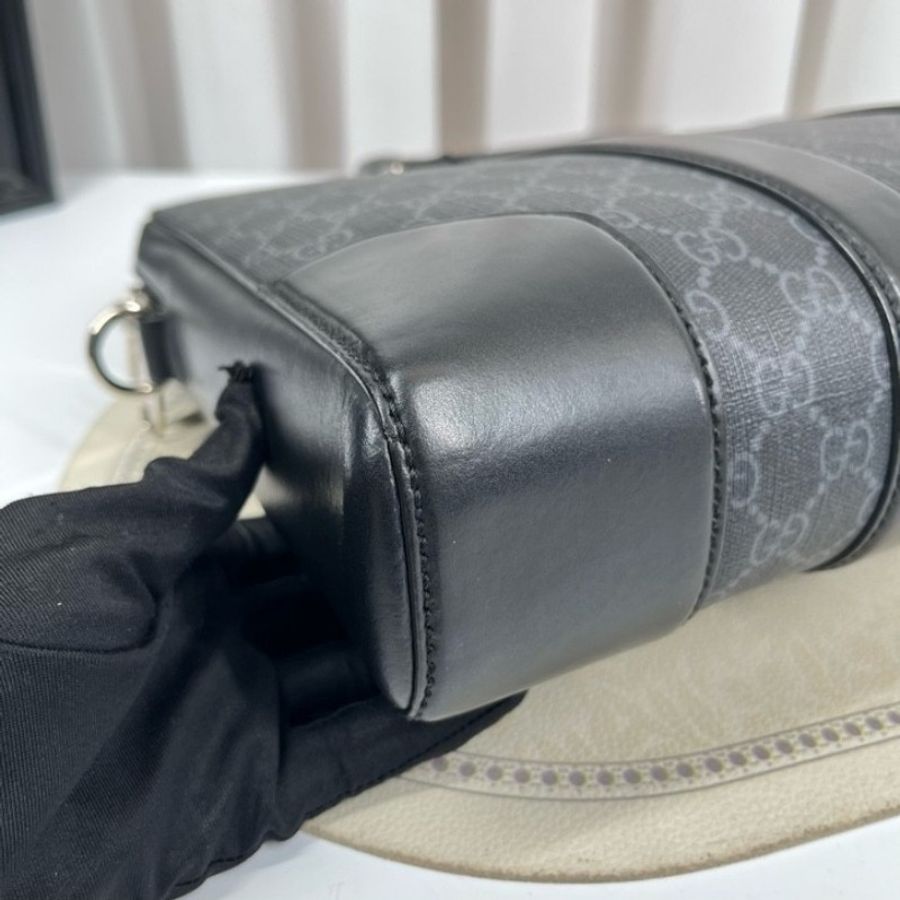 GUCCI古馳 男士黑色老花手提電腦公事包-23