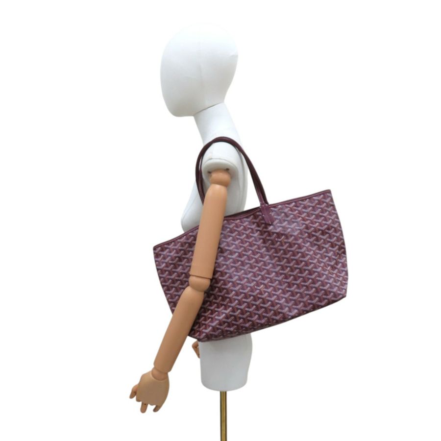 酒紅色 PVC塗層帆布 Saint Louis 肩背包【GOYARD 高雅德】 STLOUIPMLTY09CL09P-5