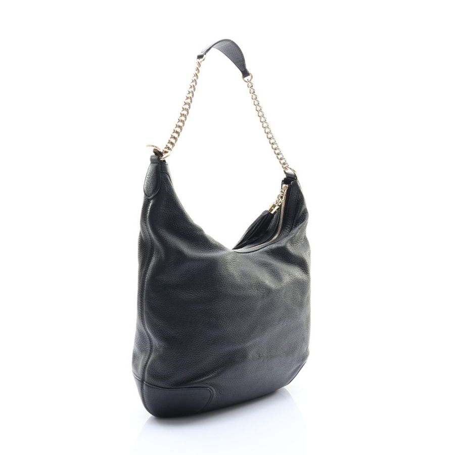 黑色 牛皮 Soho Chain Hobo 肩背包【GUCCI 古馳】 326706-1