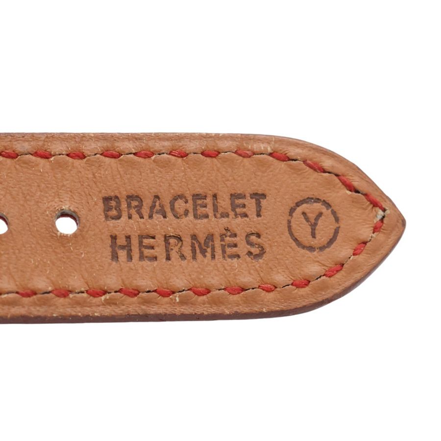 白色錶盤 鍍金 皮革錶帶 Medor 腕錶【HERMES 愛馬仕】 ME1.210-13