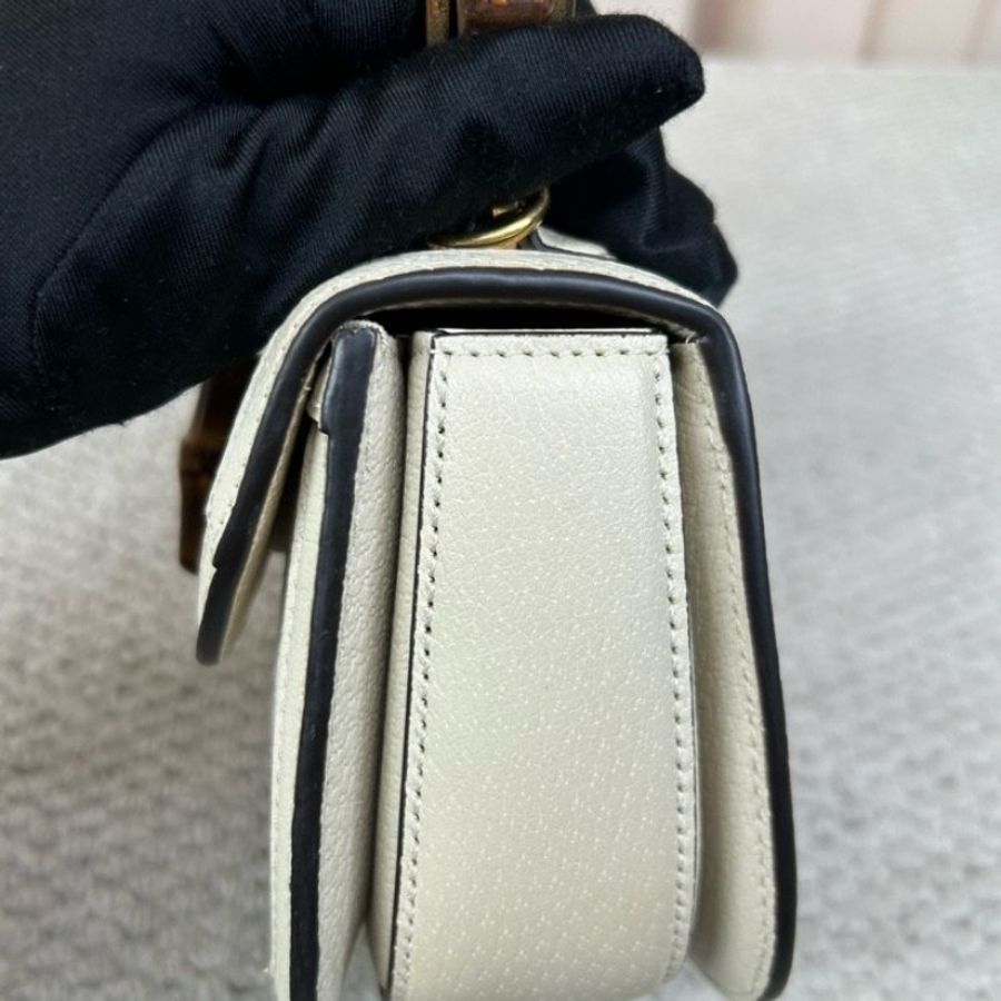 Gucci Bamboo竹節包 經典GG老花 天然竹節手柄 金色五金-14