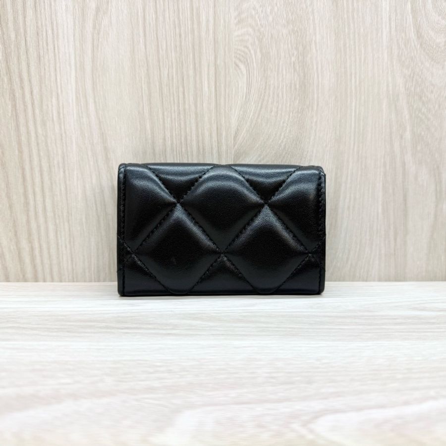 CHANEL黑金羊皮19系列下蓋卡包AP1790-1