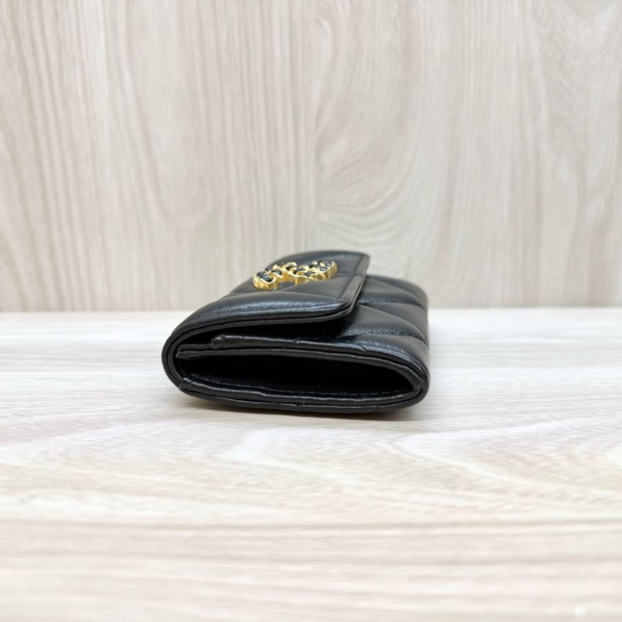 CHANEL黑金羊皮19系列下蓋卡包AP1790-3