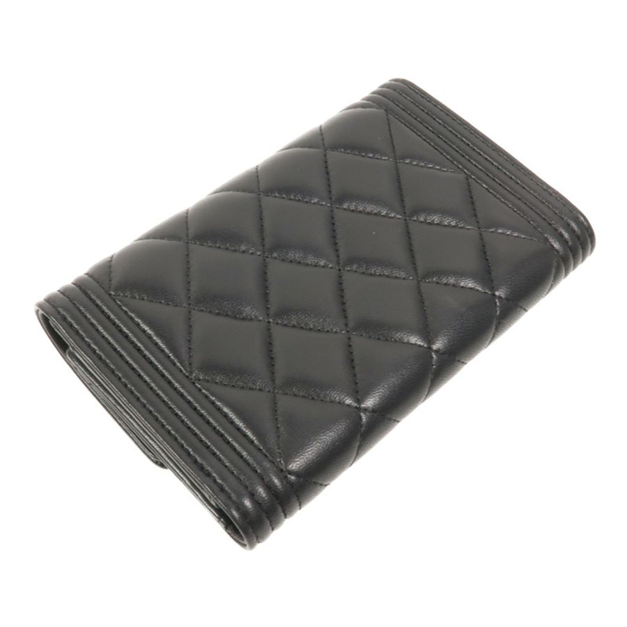 CHANEL 羊皮皮革Boy Wallet長錢包-5