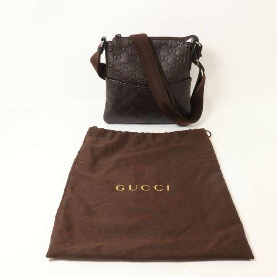 GUCCI 牛皮皮革Guccissima Mini Messenger肩背袋-11