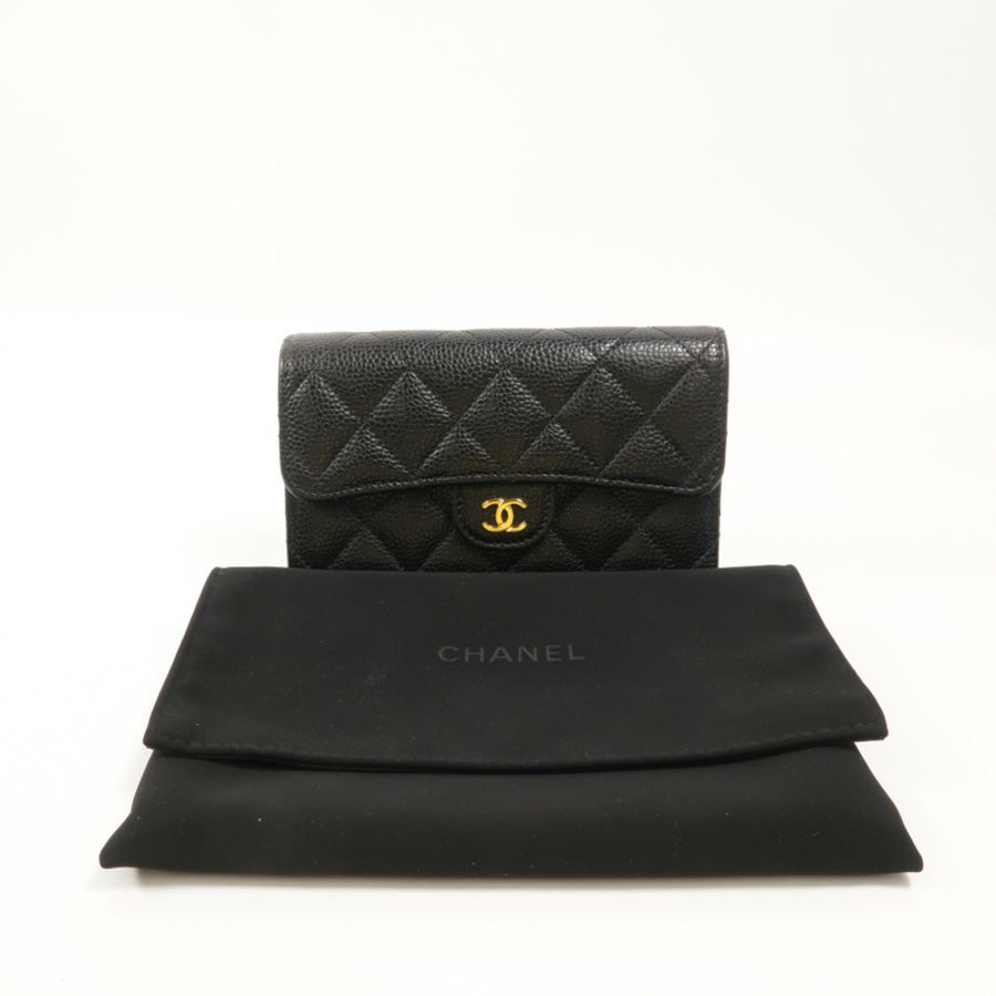 CHANEL 牛皮皮革Classic Medium Flap Wallet長錢包-11