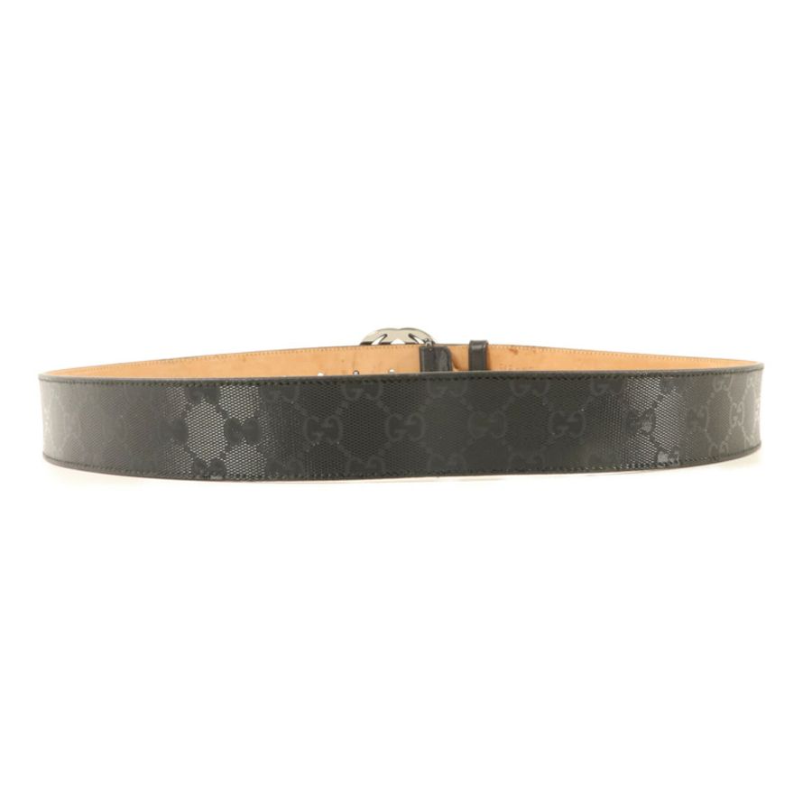 GUCCI 塗層帆布Interlocking G Belt 100x40皮帶-1