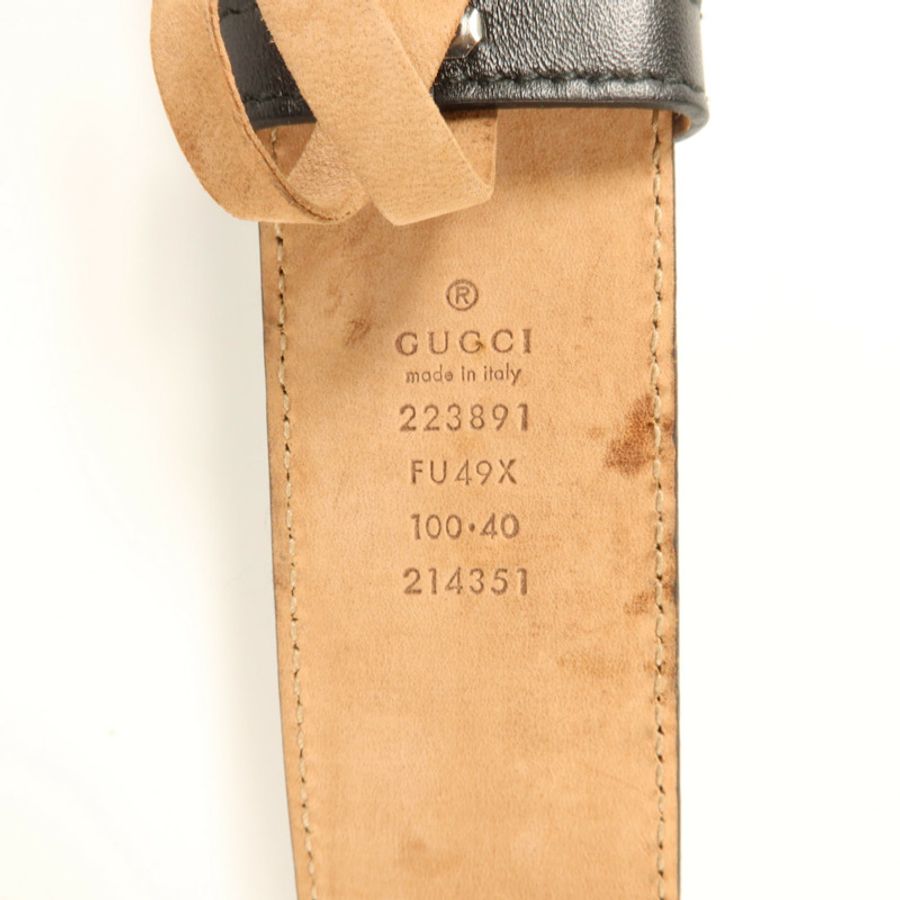 GUCCI 塗層帆布Interlocking G Belt 100x40皮帶-4