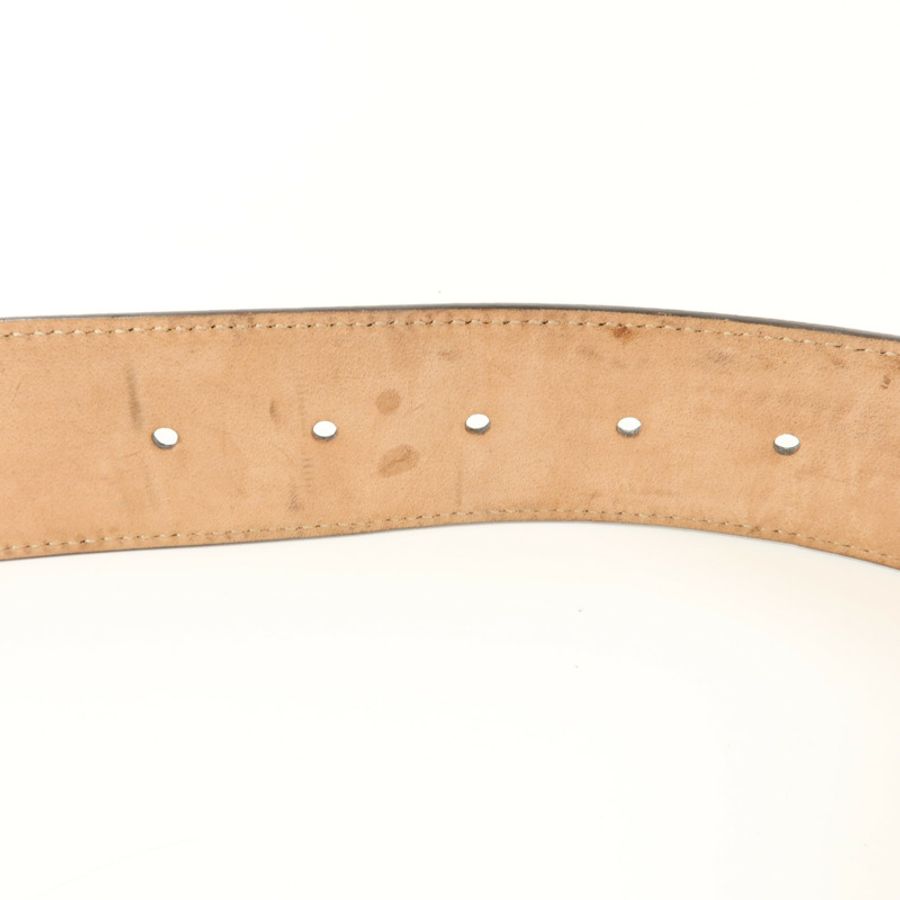GUCCI 塗層帆布Interlocking G Belt 80x32皮帶-5