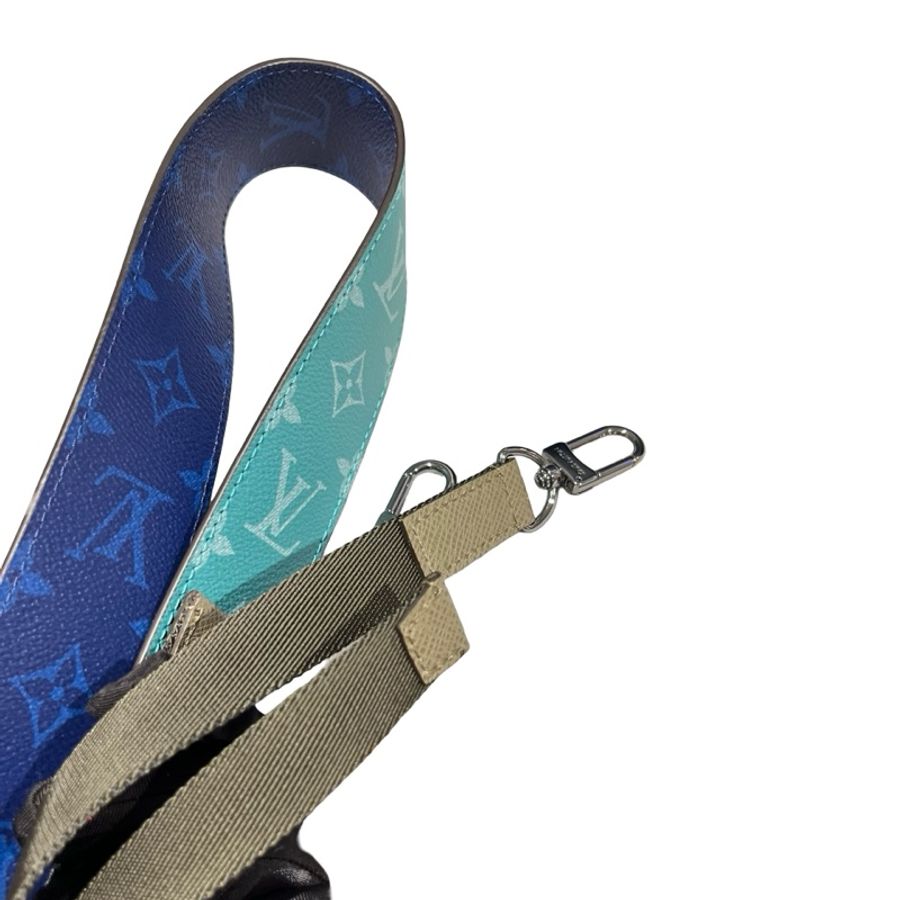 Used LOUIS VUITTON Monogram Keepall Bandoulière Travel Bag Blue Khaki Red Turquoise-14