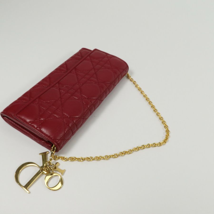 Dior 羊皮皮革Lady Dior Wallet On Chain鏈帶肩背袋-8