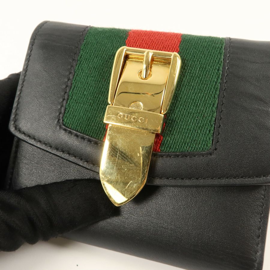 GUCCI 牛皮皮革Trifold Wallet錢包-9